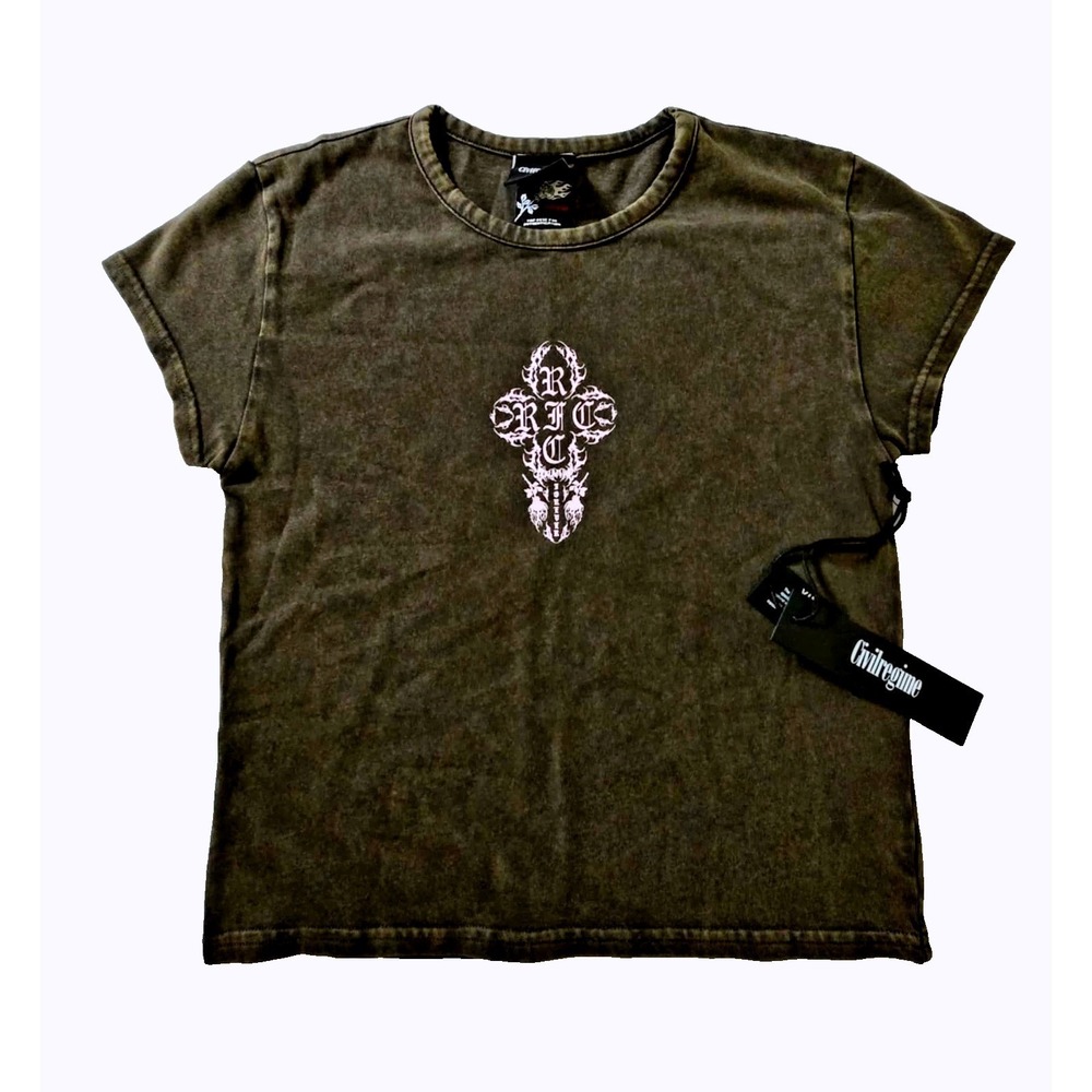 Civil Regime Concrete Sin Energy Baby T-Shirt Women XL Brown Sun Wash Streetwear